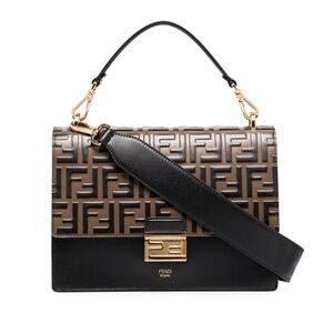 Fendi Medium Kan U leather embossed bag